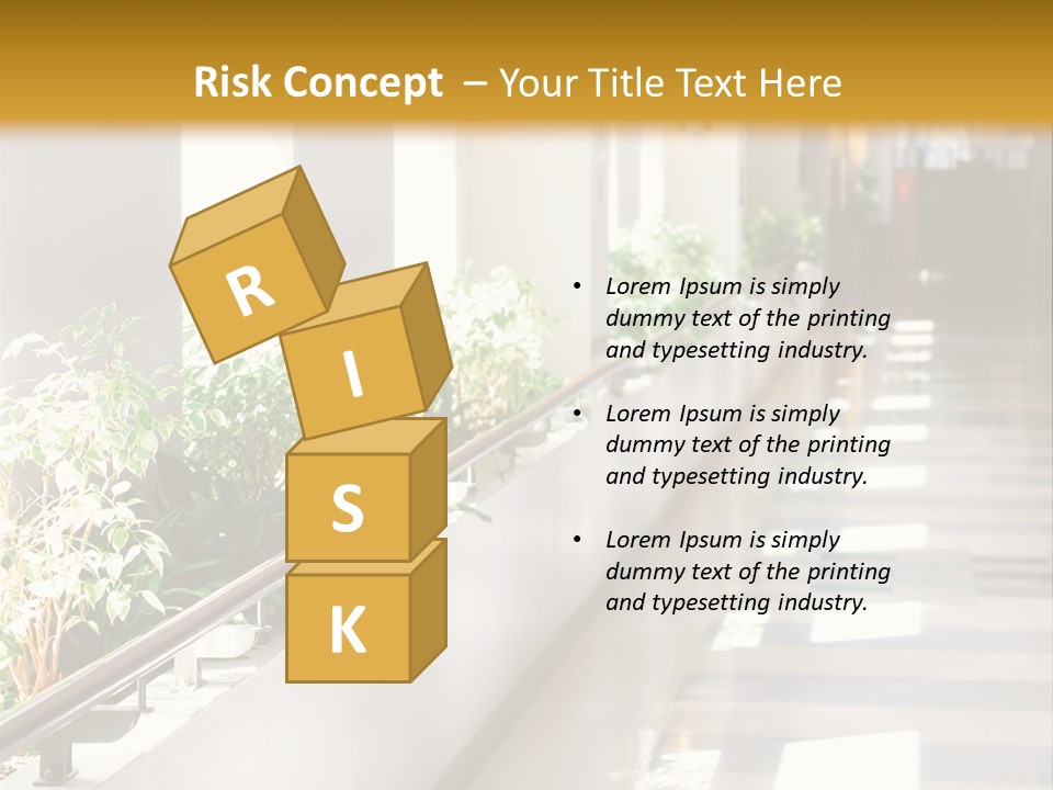 Hospital Corridor Leading To A Reception Area PowerPoint Template