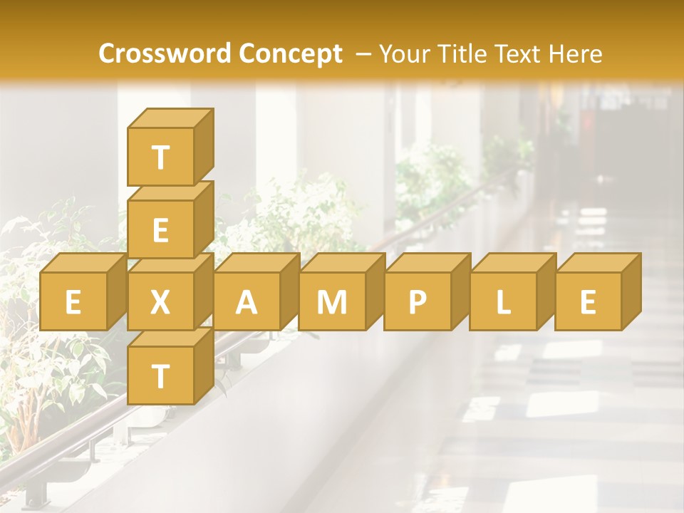 Hospital Corridor Leading To A Reception Area PowerPoint Template