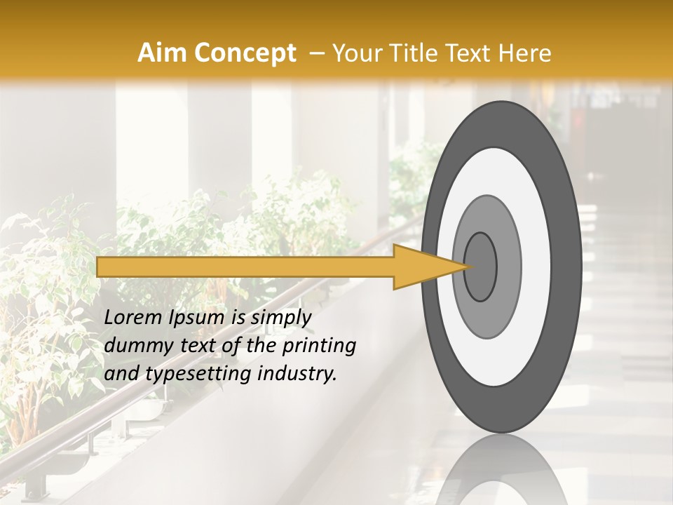 Hospital Corridor Leading To A Reception Area PowerPoint Template