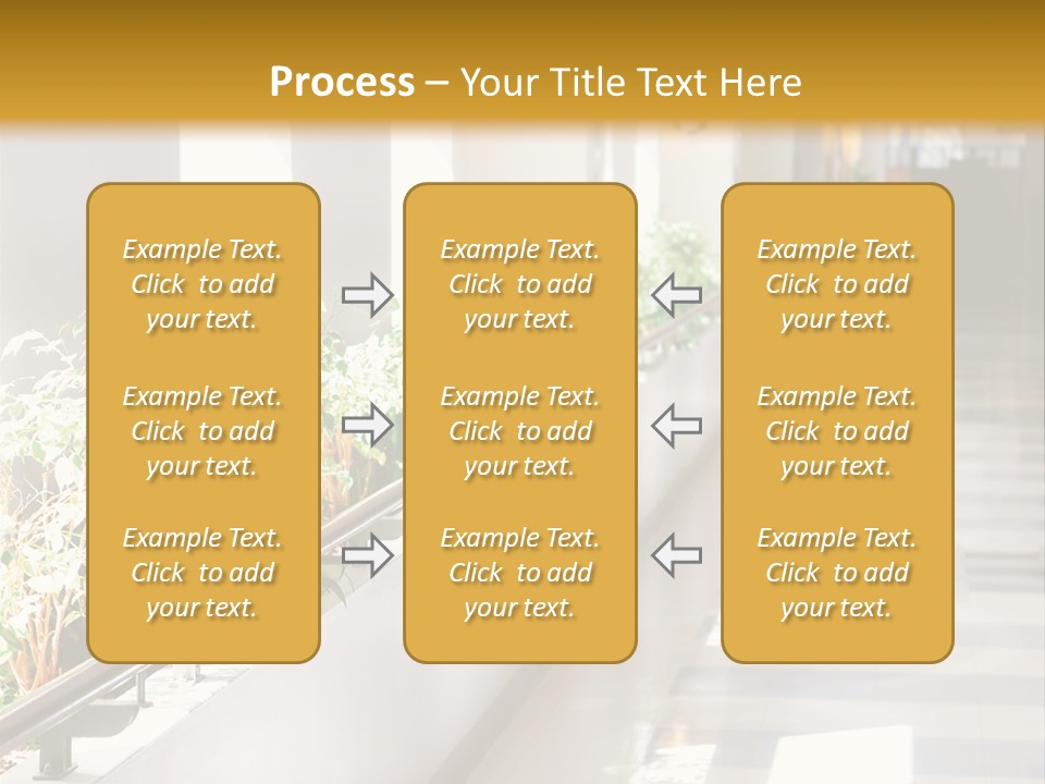 Hospital Corridor Leading To A Reception Area PowerPoint Template
