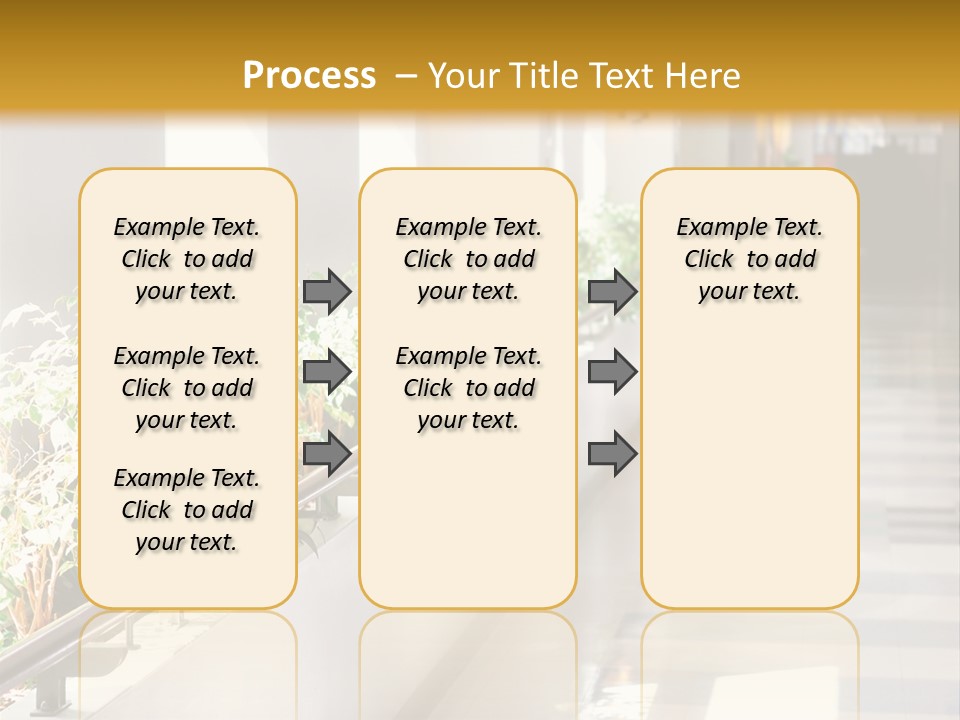 Hospital Corridor Leading To A Reception Area PowerPoint Template
