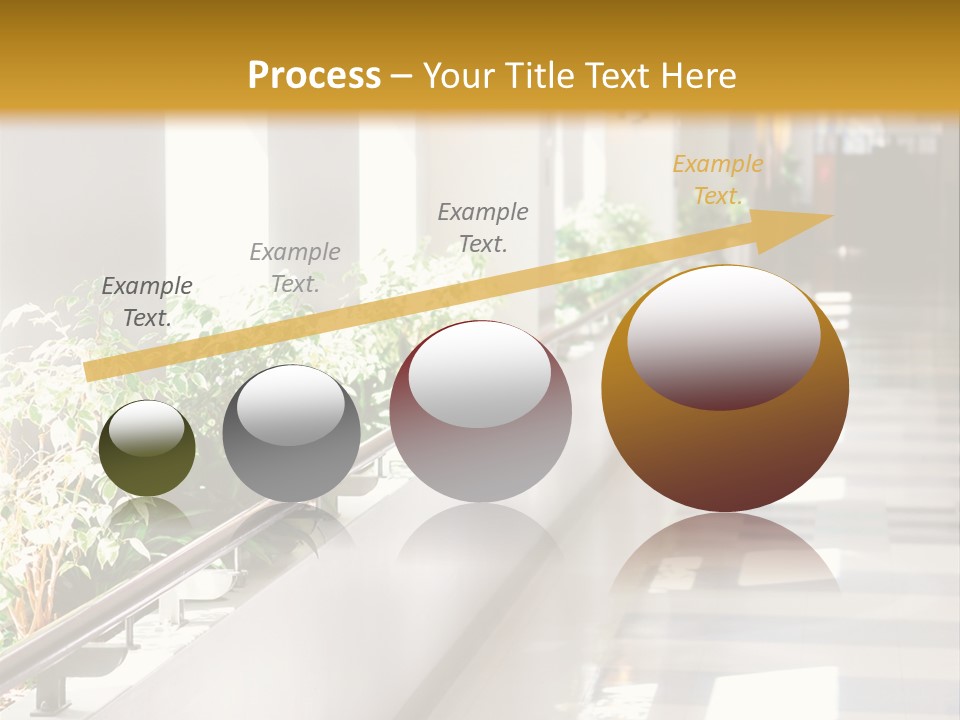Hospital Corridor Leading To A Reception Area PowerPoint Template