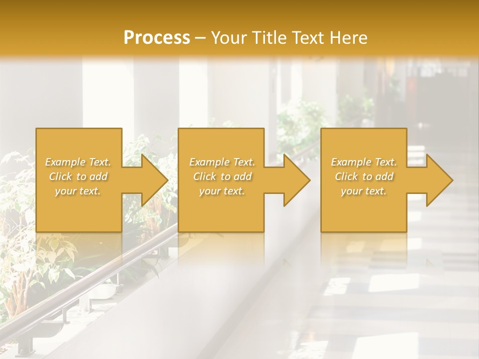 Hospital Corridor Leading To A Reception Area PowerPoint Template