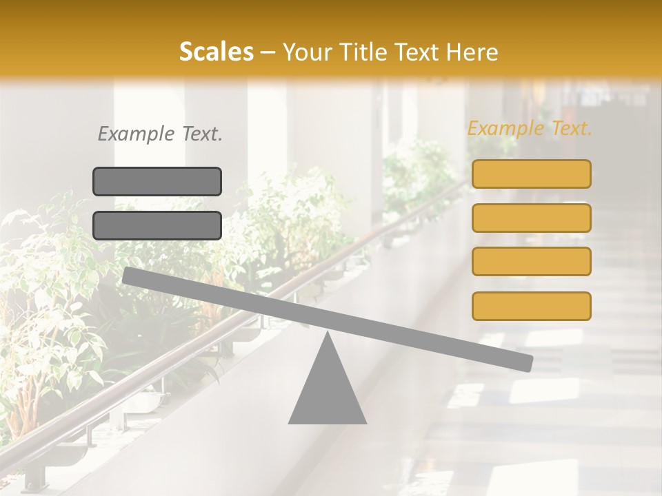 Hospital Corridor Leading To A Reception Area PowerPoint Template
