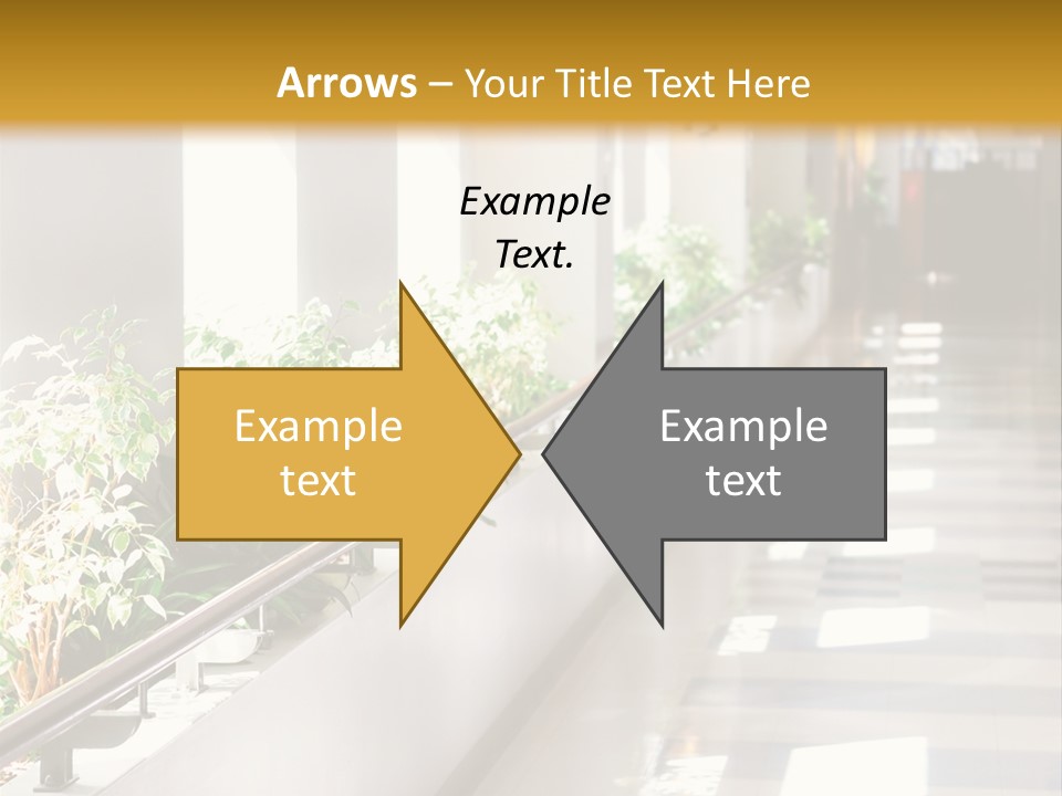 Hospital Corridor Leading To A Reception Area PowerPoint Template