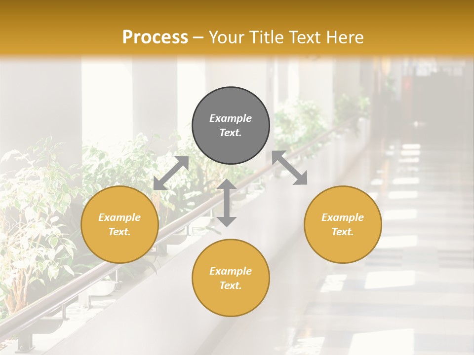 Hospital Corridor Leading To A Reception Area PowerPoint Template