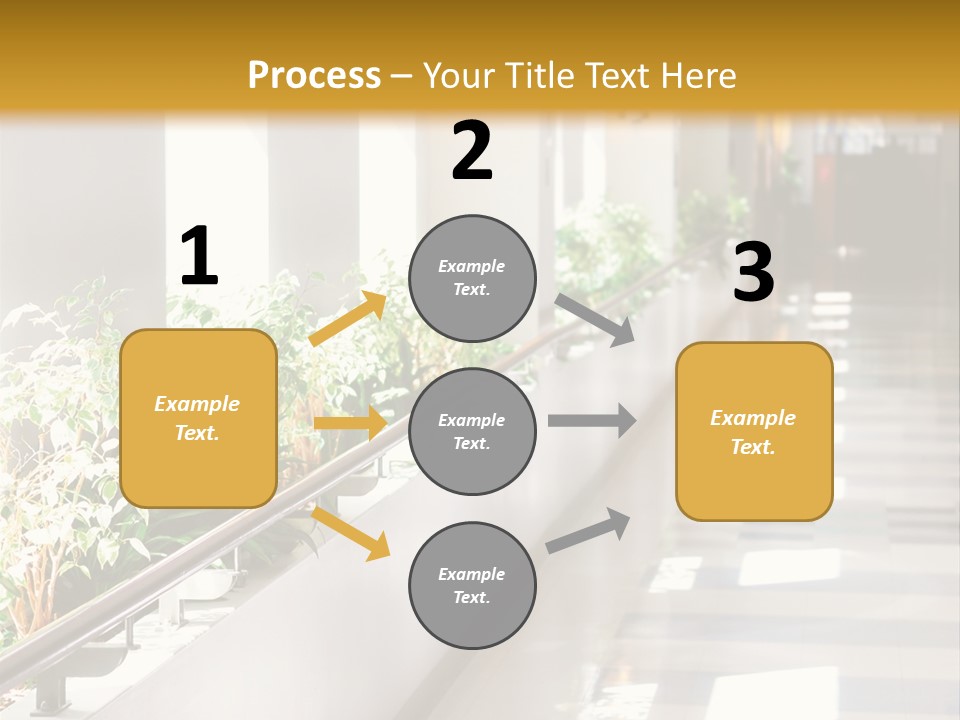 Hospital Corridor Leading To A Reception Area PowerPoint Template
