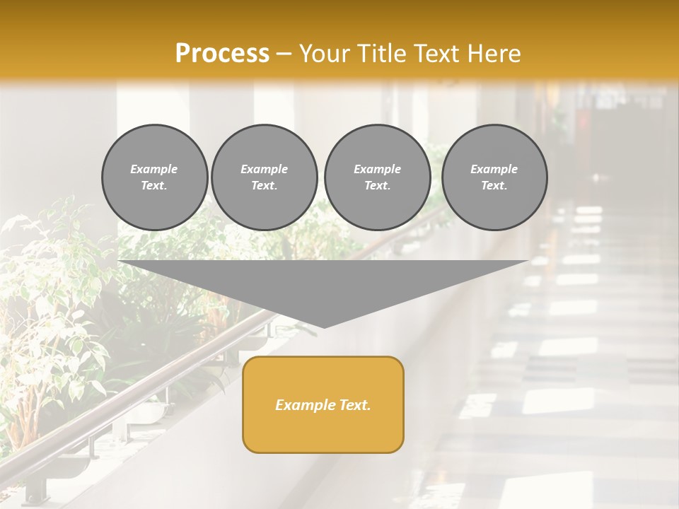 Hospital Corridor Leading To A Reception Area PowerPoint Template