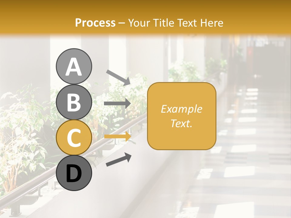 Hospital Corridor Leading To A Reception Area PowerPoint Template