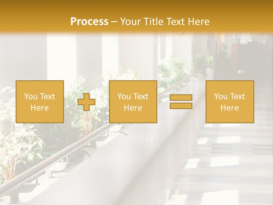 Hospital Corridor Leading To A Reception Area PowerPoint Template