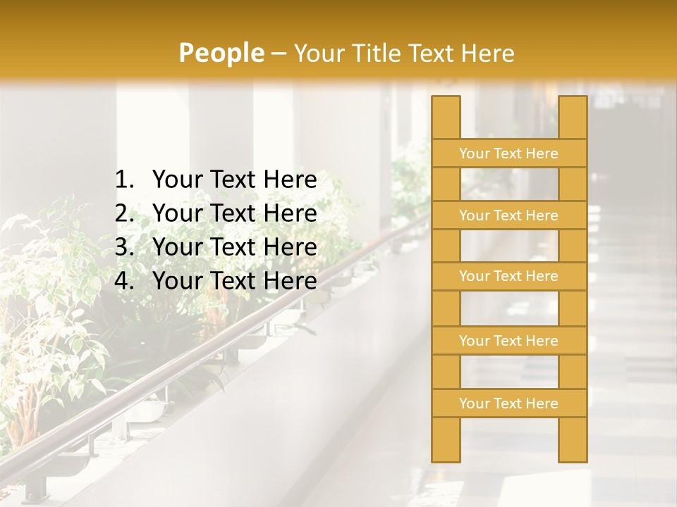 Hospital Corridor Leading To A Reception Area PowerPoint Template