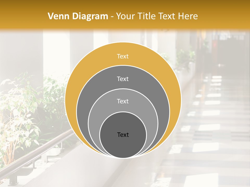 Hospital Corridor Leading To A Reception Area PowerPoint Template