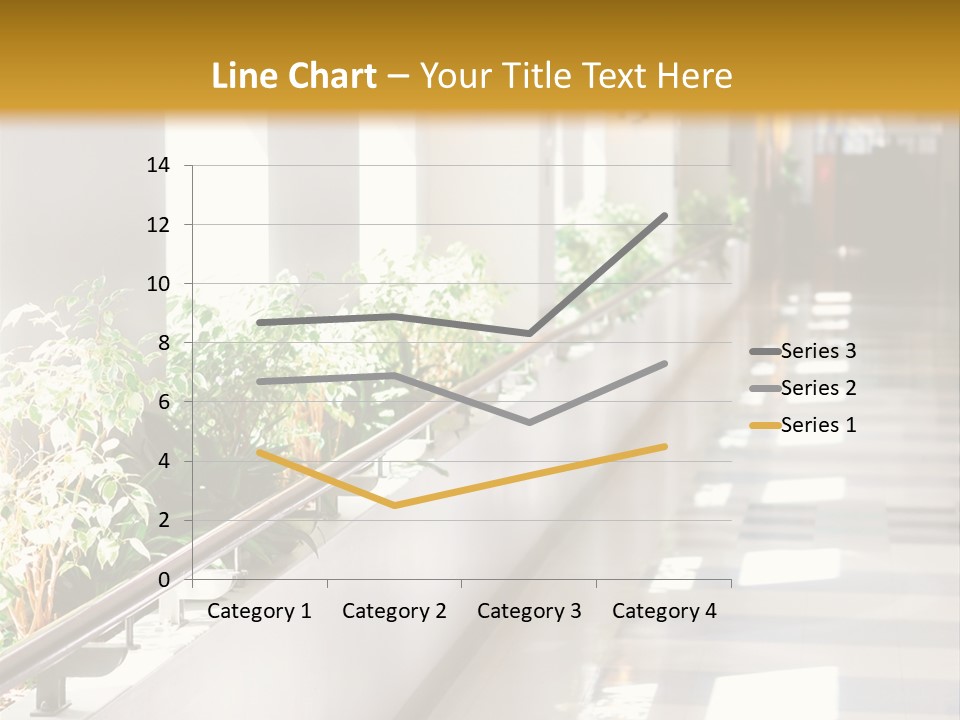 Hospital Corridor Leading To A Reception Area PowerPoint Template