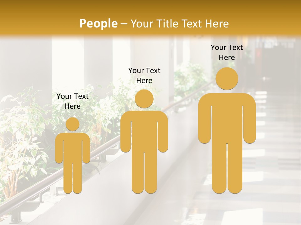 Hospital Corridor Leading To A Reception Area PowerPoint Template