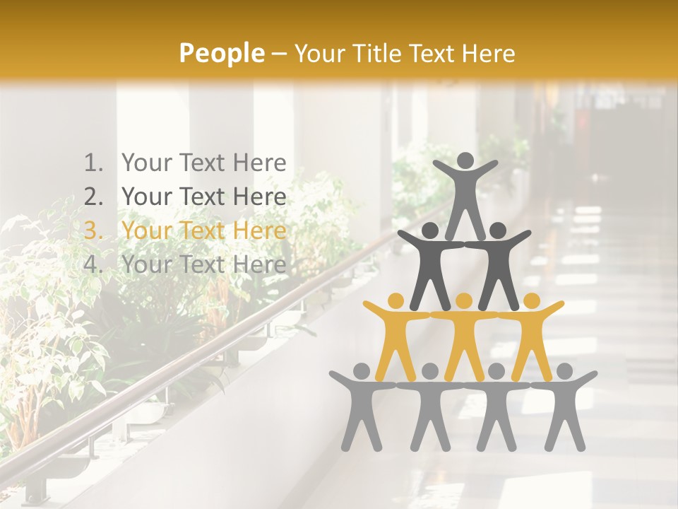 Hospital Corridor Leading To A Reception Area PowerPoint Template