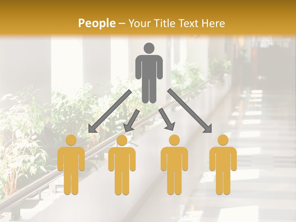 Hospital Corridor Leading To A Reception Area PowerPoint Template