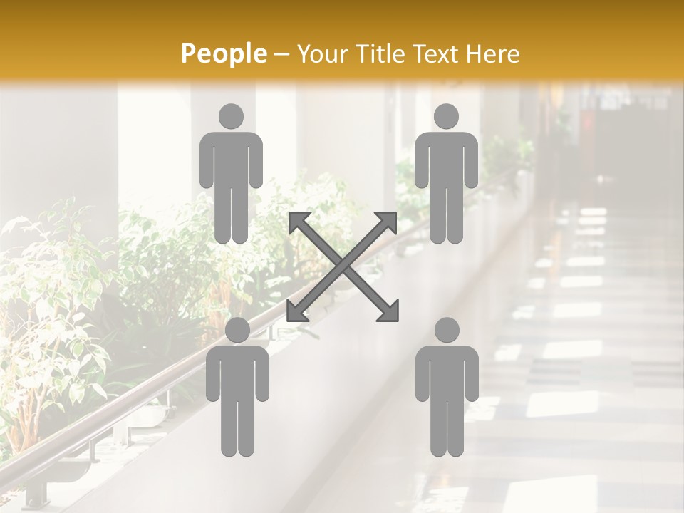 Hospital Corridor Leading To A Reception Area PowerPoint Template