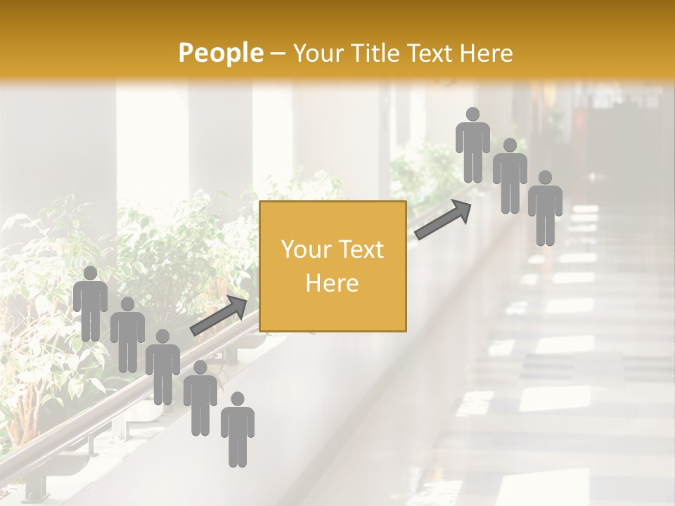 Hospital Corridor Leading To A Reception Area PowerPoint Template