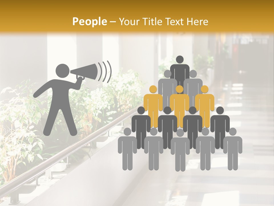 Hospital Corridor Leading To A Reception Area PowerPoint Template