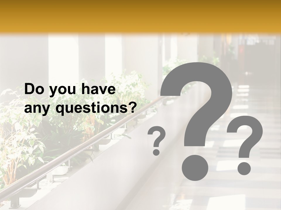 Hospital Corridor Leading To A Reception Area PowerPoint Template