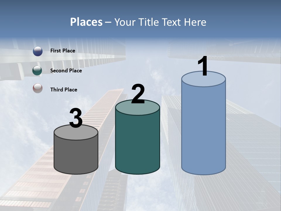 Downtown Calgary Office Buildings Soaring Into The Skyline While Gleaming In The Sun PowerPoint Template