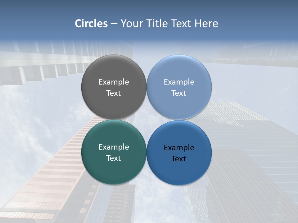 Downtown Calgary Office Buildings Soaring Into The Skyline While Gleaming In The Sun PowerPoint Template