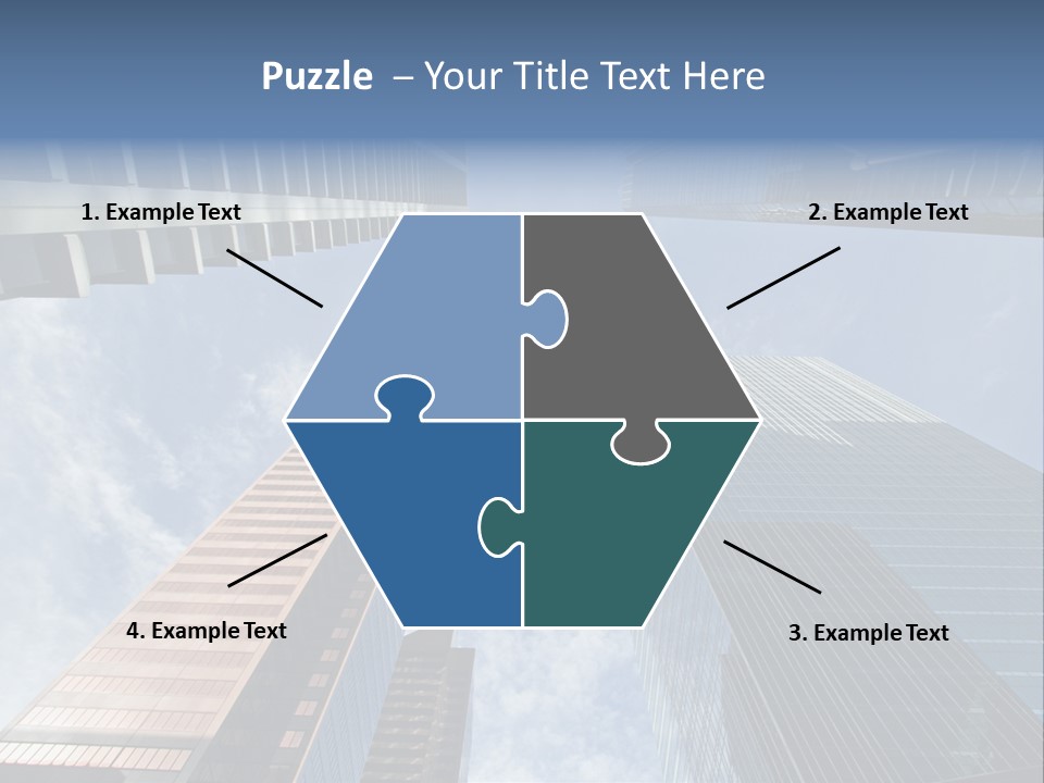 Downtown Calgary Office Buildings Soaring Into The Skyline While Gleaming In The Sun PowerPoint Template