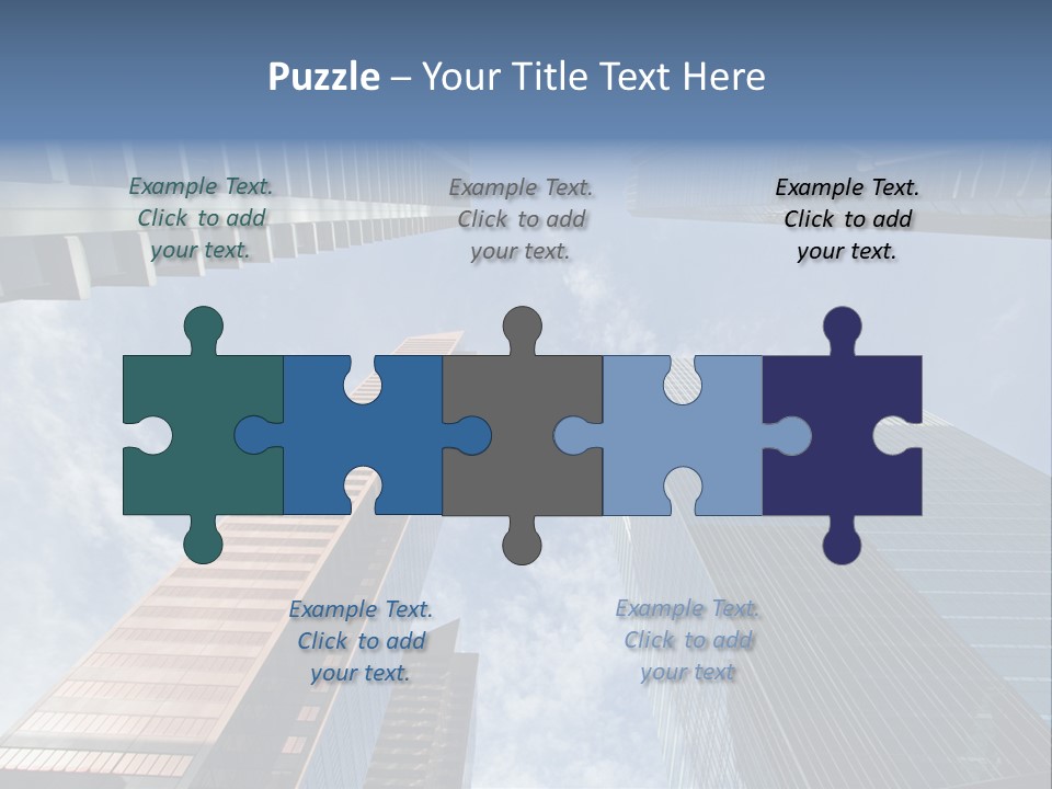 Downtown Calgary Office Buildings Soaring Into The Skyline While Gleaming In The Sun PowerPoint Template