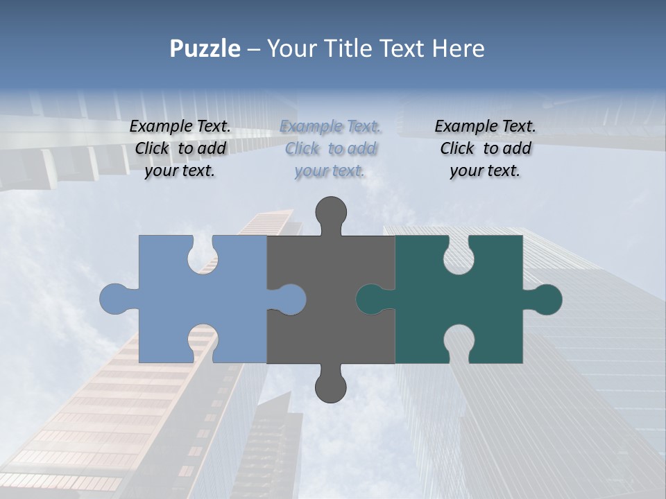 Downtown Calgary Office Buildings Soaring Into The Skyline While Gleaming In The Sun PowerPoint Template