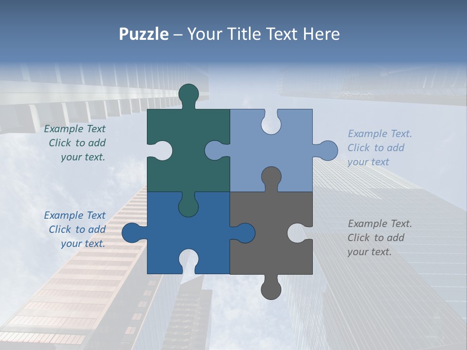 Downtown Calgary Office Buildings Soaring Into The Skyline While Gleaming In The Sun PowerPoint Template