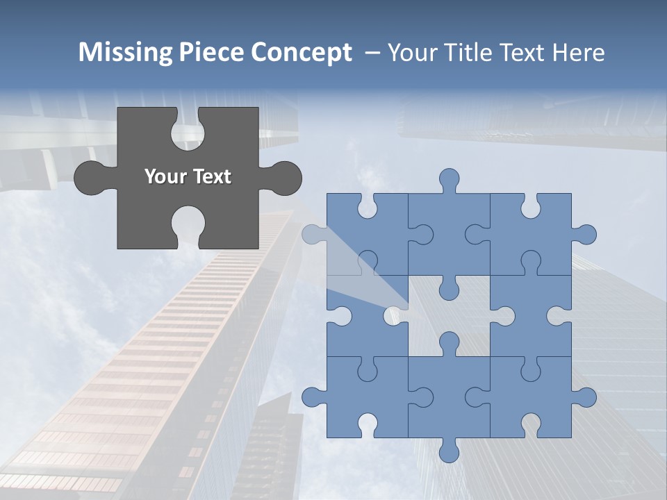 Downtown Calgary Office Buildings Soaring Into The Skyline While Gleaming In The Sun PowerPoint Template