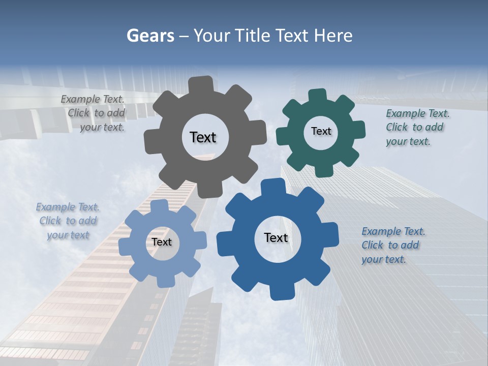 Downtown Calgary Office Buildings Soaring Into The Skyline While Gleaming In The Sun PowerPoint Template