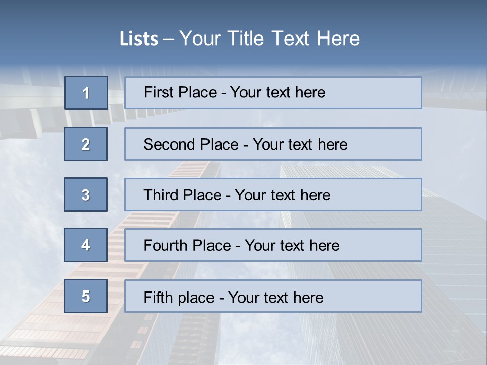 Downtown Calgary Office Buildings Soaring Into The Skyline While Gleaming In The Sun PowerPoint Template