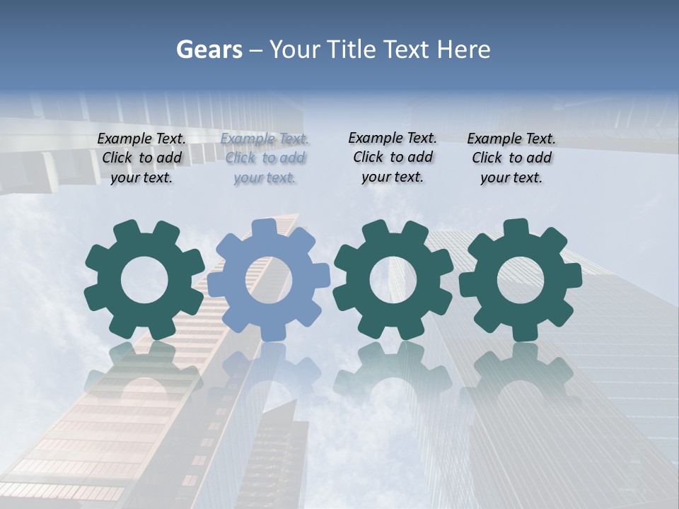 Downtown Calgary Office Buildings Soaring Into The Skyline While Gleaming In The Sun PowerPoint Template