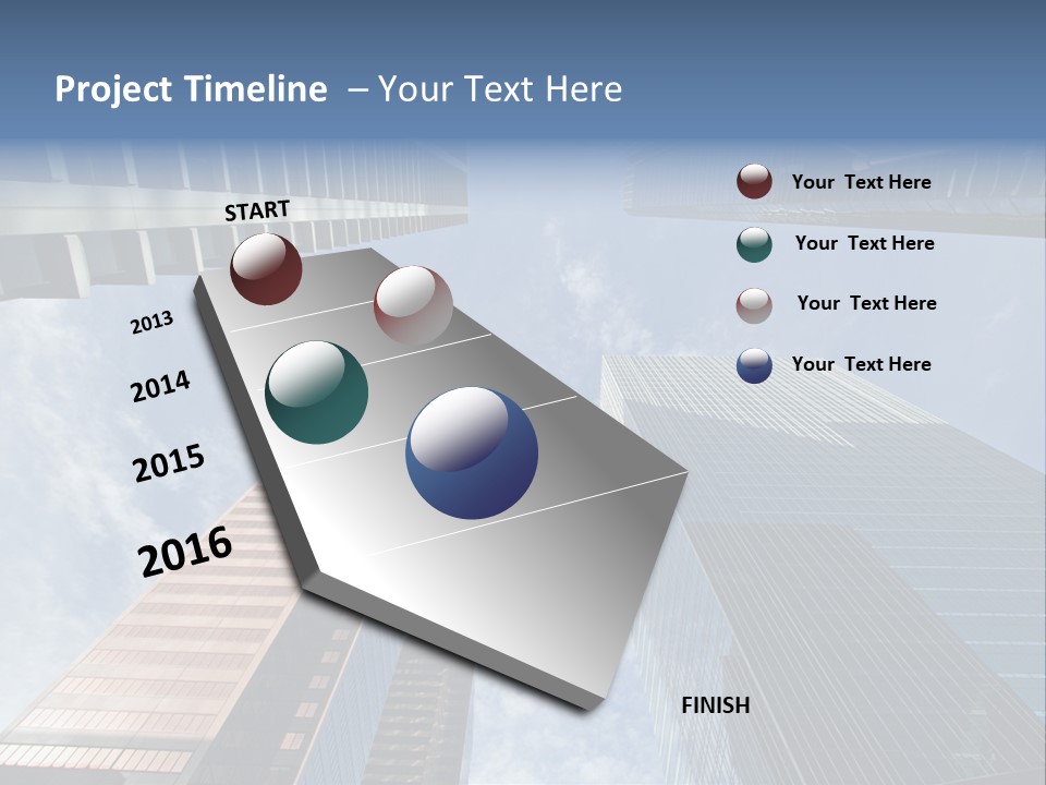 Downtown Calgary Office Buildings Soaring Into The Skyline While Gleaming In The Sun PowerPoint Template