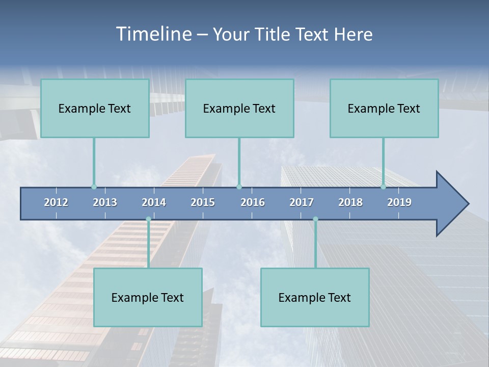 Downtown Calgary Office Buildings Soaring Into The Skyline While Gleaming In The Sun PowerPoint Template