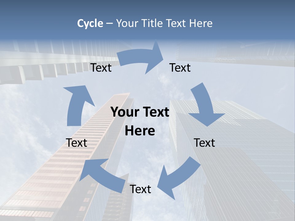 Downtown Calgary Office Buildings Soaring Into The Skyline While Gleaming In The Sun PowerPoint Template