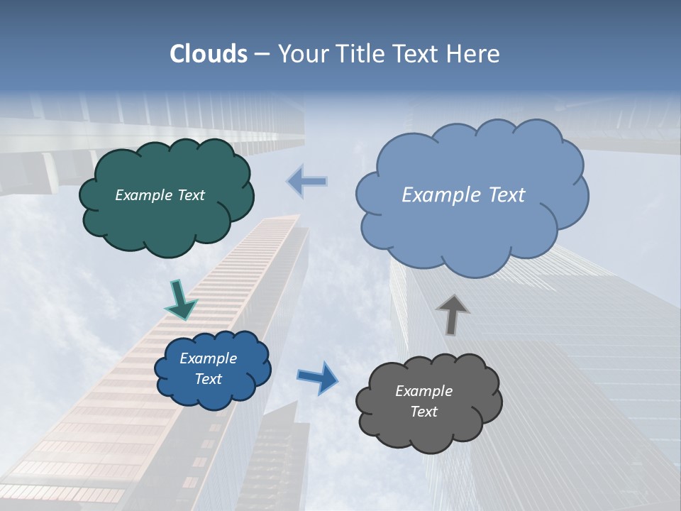 Downtown Calgary Office Buildings Soaring Into The Skyline While Gleaming In The Sun PowerPoint Template