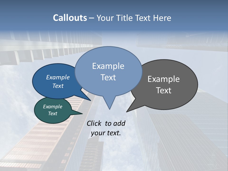 Downtown Calgary Office Buildings Soaring Into The Skyline While Gleaming In The Sun PowerPoint Template
