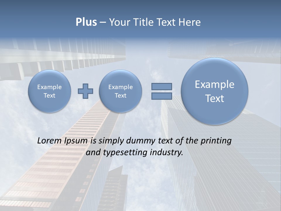 Downtown Calgary Office Buildings Soaring Into The Skyline While Gleaming In The Sun PowerPoint Template