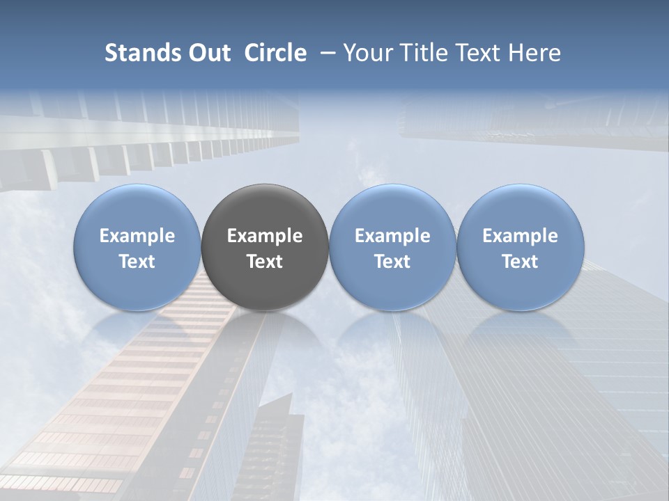 Downtown Calgary Office Buildings Soaring Into The Skyline While Gleaming In The Sun PowerPoint Template