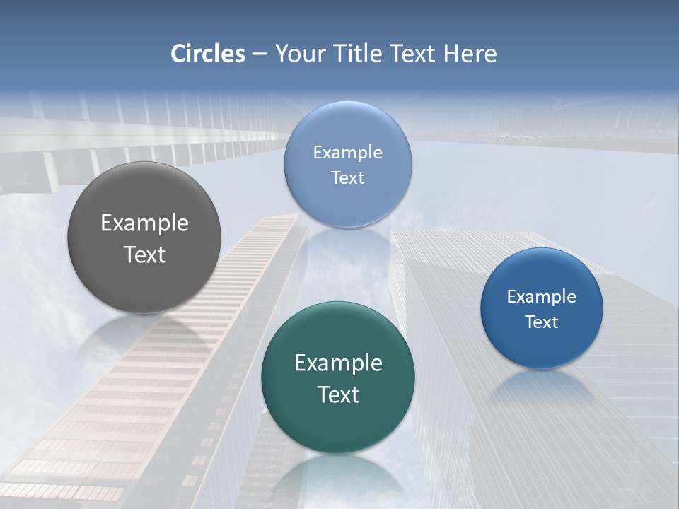 Downtown Calgary Office Buildings Soaring Into The Skyline While Gleaming In The Sun PowerPoint Template