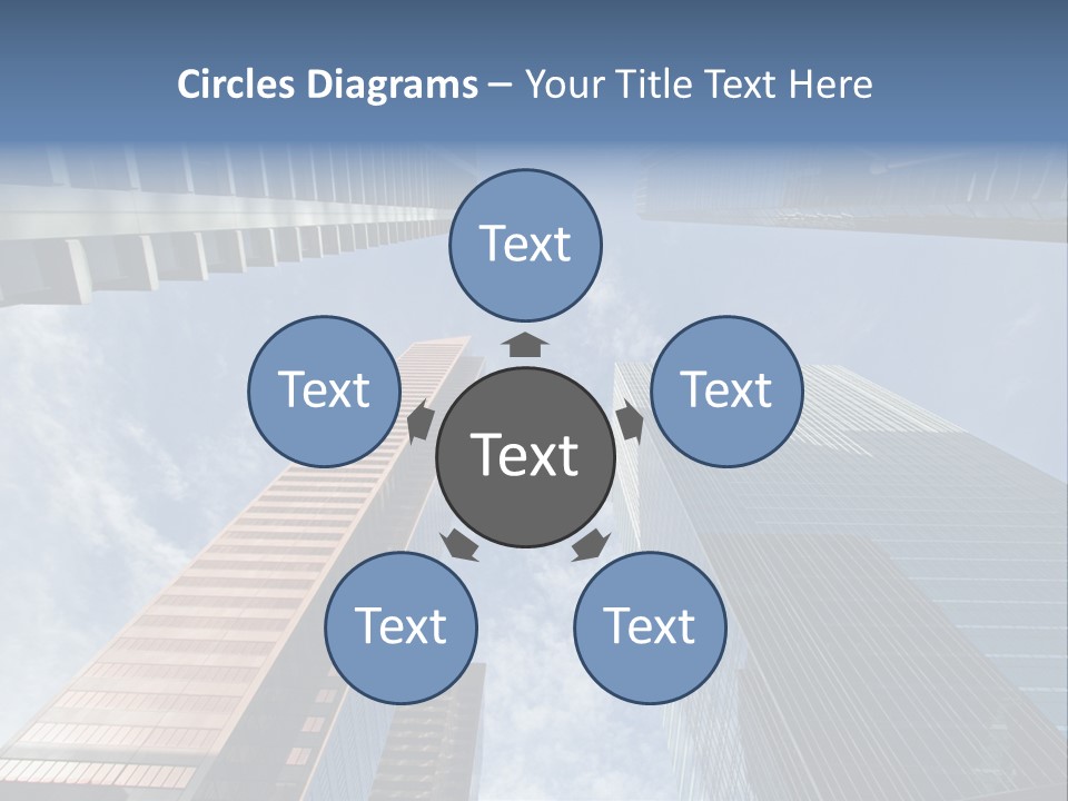 Downtown Calgary Office Buildings Soaring Into The Skyline While Gleaming In The Sun PowerPoint Template