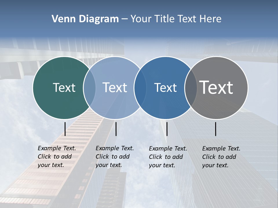 Downtown Calgary Office Buildings Soaring Into The Skyline While Gleaming In The Sun PowerPoint Template