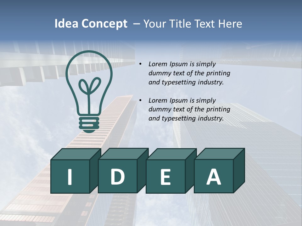 Downtown Calgary Office Buildings Soaring Into The Skyline While Gleaming In The Sun PowerPoint Template