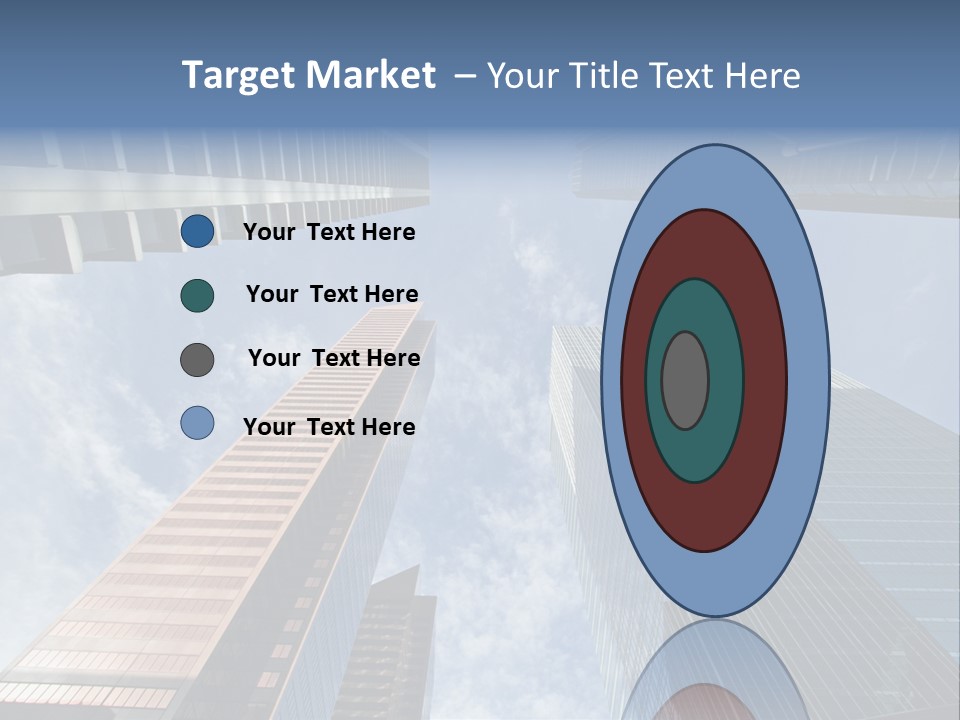 Downtown Calgary Office Buildings Soaring Into The Skyline While Gleaming In The Sun PowerPoint Template