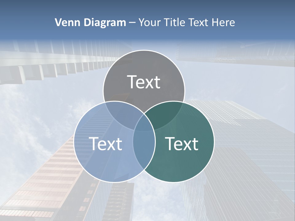 Downtown Calgary Office Buildings Soaring Into The Skyline While Gleaming In The Sun PowerPoint Template