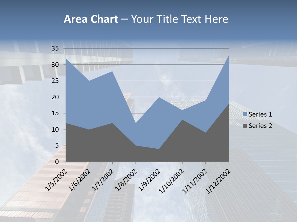 Downtown Calgary Office Buildings Soaring Into The Skyline While Gleaming In The Sun PowerPoint Template