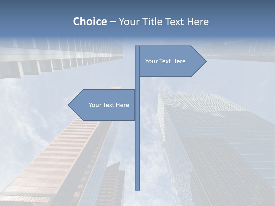 Downtown Calgary Office Buildings Soaring Into The Skyline While Gleaming In The Sun PowerPoint Template