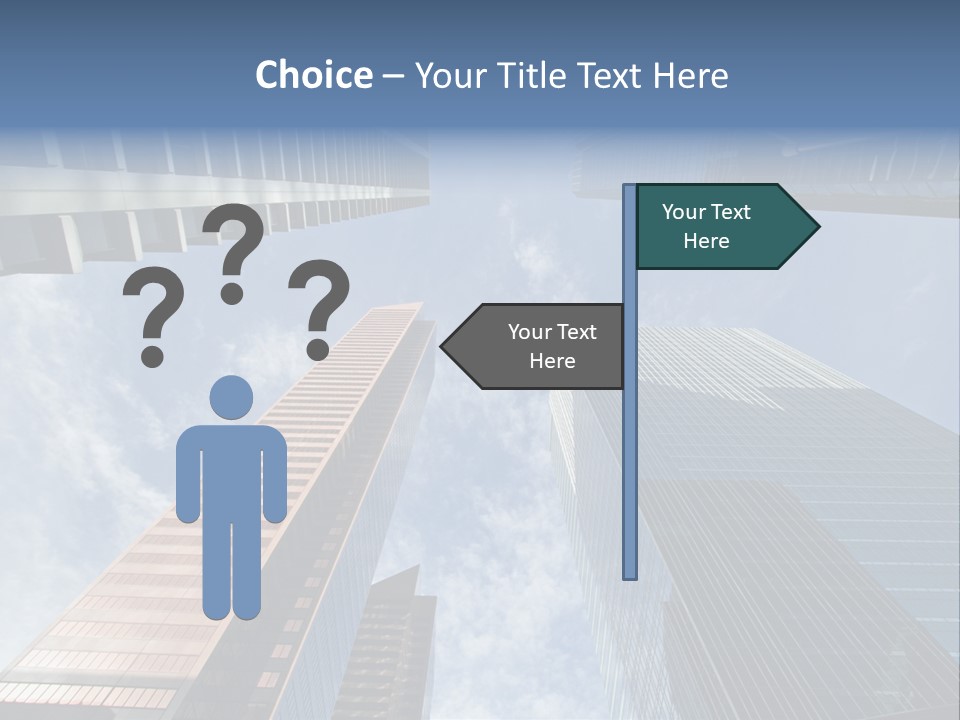 Downtown Calgary Office Buildings Soaring Into The Skyline While Gleaming In The Sun PowerPoint Template